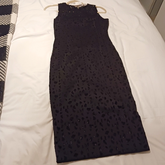NWT Women's H&M size Small S midi dress black over lining - Picture 1 of 6